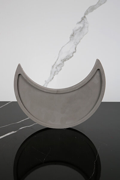 betonmall Concrete Presentation Tray Crescent Shaped Serving Presentation Plate Presentation Holder