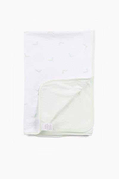 Boumini 80x80 Cm 100% Cotton Double Layer Baby Blanket Mint White