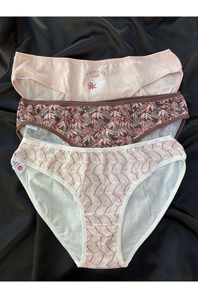 Dominant Dominant Cotton Γυναικείο Μπικίνι - Πακέτο 3 Σλιπ, Μικτό Χρώμα