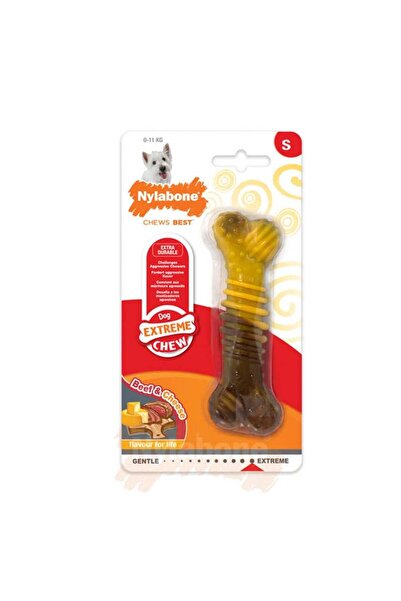 Nylabone Biftek ve Peynir Aromalı Köpek Çiğneme Çubuğu S