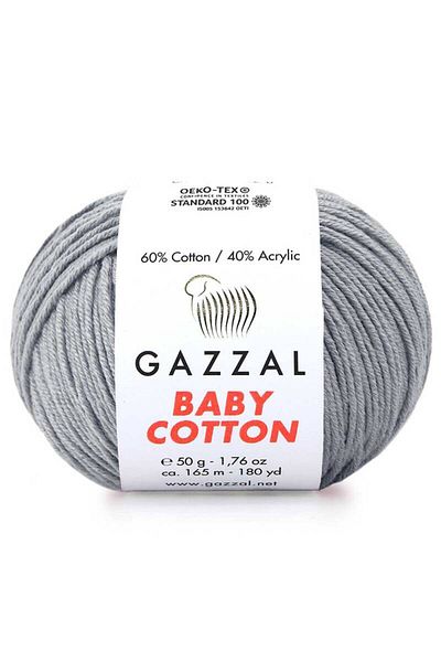 Gazzal Mlvx Gazzal Baby Cotton Πλεκτό Χέρι Σχοινί Γκρι 3430 Blsm