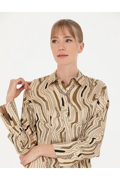 Pierre Cardin Cream Satin Shirt Dress 50273142 -Vr071