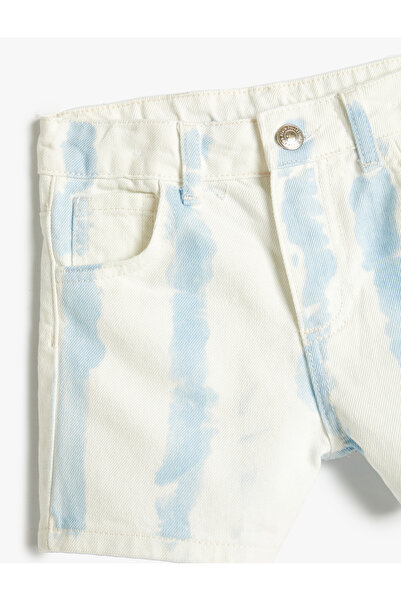 Koton Bavlněné mini džínové šortky - vzorované barvivem