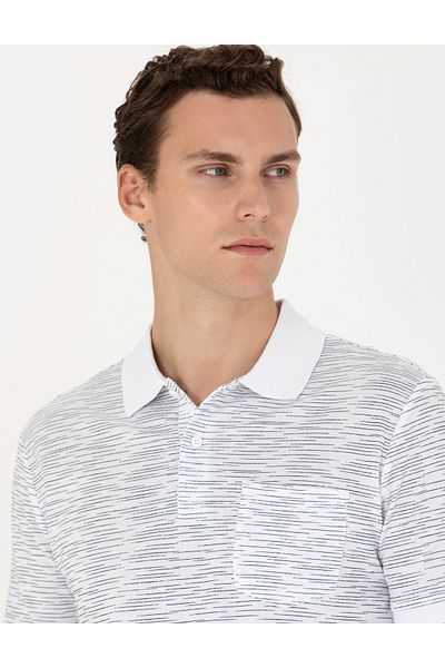 Pierre Cardin Λευκό μπλουζάκι Polo Neck Regular Fit 50273576-VR013