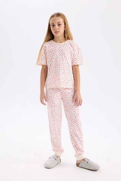 DeFacto 2-teiliges Pyjama-Set für Mädchen mit normaler Passform D8197A8NS