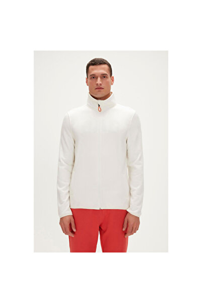 Bad Bear Bowie Full-Zip Marshmallow Beyaz Fermuarlı King Size Erkek Polar Sweatshirt