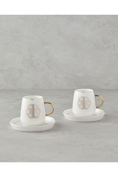 English Home Set căni de porțelan Cladars pentru 2 persoane - 4 bucăți, 220 ml Aur