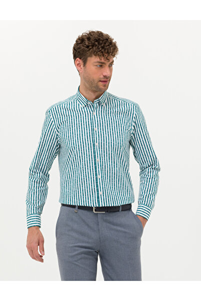 Pierre Cardin Cămașă cu mânecă lungă, cu croiala normală, smarald 50276696-VR055