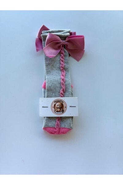 miabambim Fuchsia-sive čarape do kolena - sa trakom na leđima