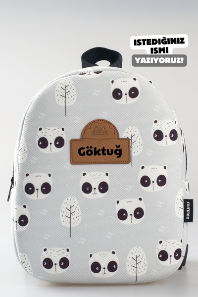 Minilee Kişiye Özel Isimli - Şaşkın Panda 0-8 Yaş - Kreş, Anaokulu Çocuk Sırt...