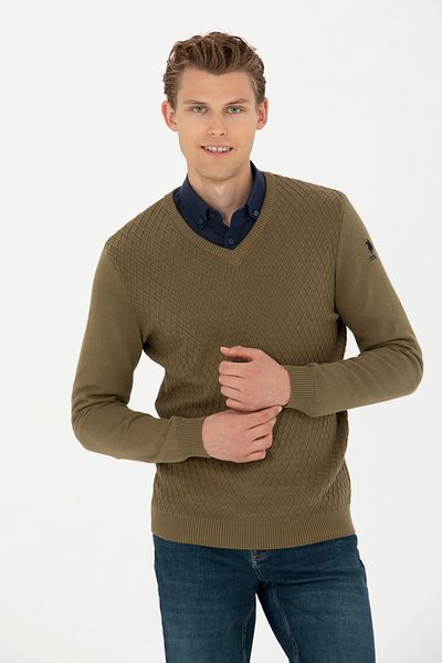 U.S. Polo Assn. Men's Khaki Sweater 50277090 -Vr027