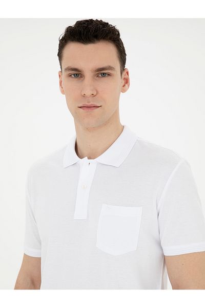 Pierre Cardin Λευκό T-Shirt Regular Fit - 50280753-vr013
