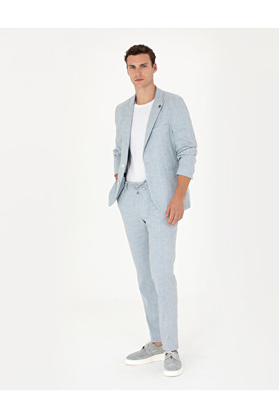 Pierre Cardin Açık Mavi Ekstra Slim Fit Keten Karışımlı Takım Elbise 50267644-VR003
