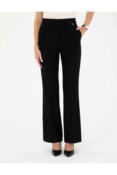 Pierre Cardin Black Flare Fit Fabric Trousers 50282098 -Vr046