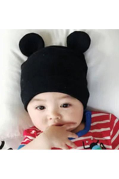 A Bunch 2-Piece Baby Beanie Set - Cap with Ears and Combed Cotton