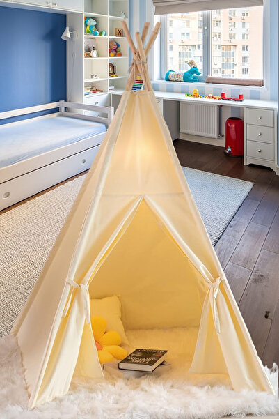 BabyModa Bahçe& Ev Oyun Alanı Geniş Ahşap Direkli Çocuk Oyun Çadırı