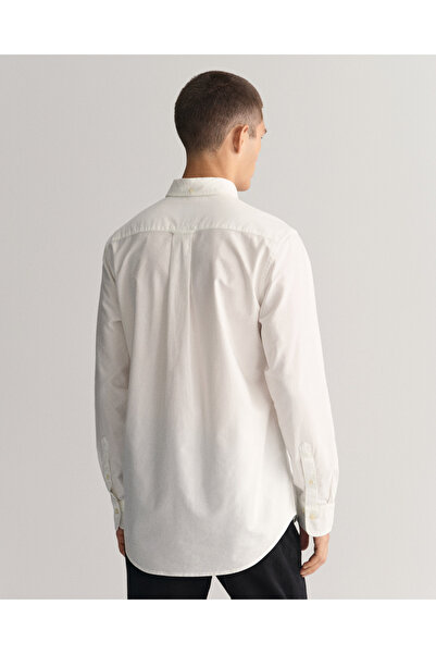 Gant Erkek Beyaz Regular Fit Düğmeli Yaka Oxford Gömlek
