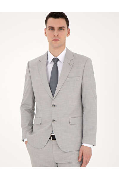 Pierre Cardin Gri Slim Fit Yün Karışımlı Takım Elbise 50285902-VR024