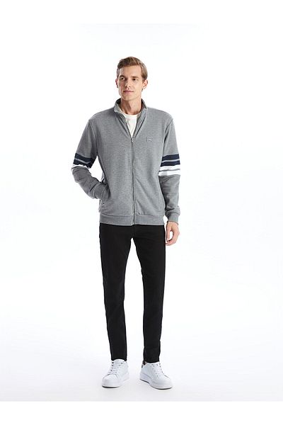 LC Waikiki Lw - Stand Collar Long Sleeve Men's Zippered Sweatshirt