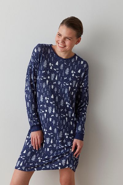 Penti Rochie cu imprimeu de iarnă bleumarin