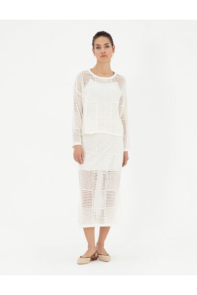 Pierre Cardin Ecru Pencil Fit Knitwear Skirt 50284518 -Vr019