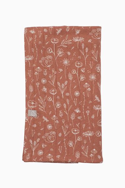 Boumini 100x100 Cm Spring Floral Brick Colored Cotton Baby Blanket