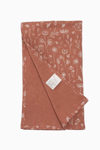 Boumini 100x100 Cm Spring Floral Brick Colored Cotton Baby Blanket