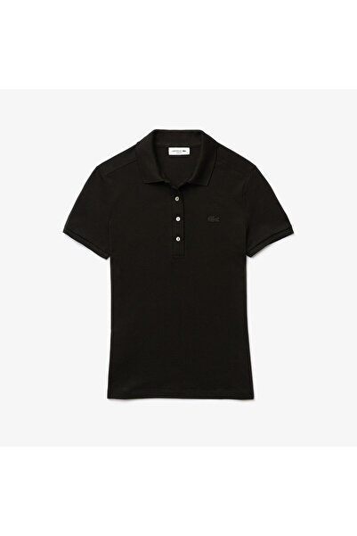 Lacoste L.12.D Kadın Slim Fit Siyah Polo