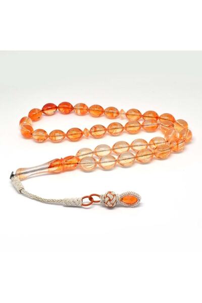 tarihi osmanlı tesbih ve yüzük Natural Beige Model - Fire Amber Prayer Beads