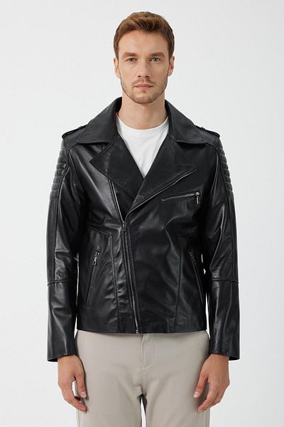 Deri Company Rob Black Leather Coat