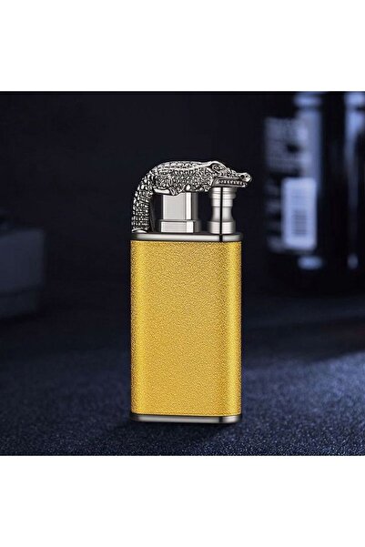 EYLUL DİZAYN Nanopro Ejderha Alevli Lüx Çakmak Siyah Mavi Sarı Gold Başlık