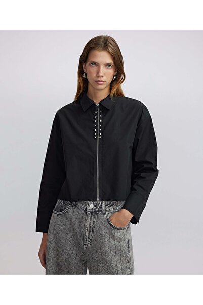 İpekyol Crystal Stone Detailed Mixed Shirt