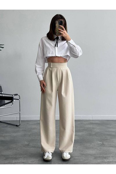 ADİLLA Palazzo Loose Lycra Trousers