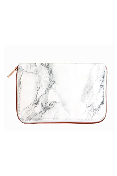 BUĞLEM Portföy Makyaj Çantası Mermer Desenli Çok Amaçlı