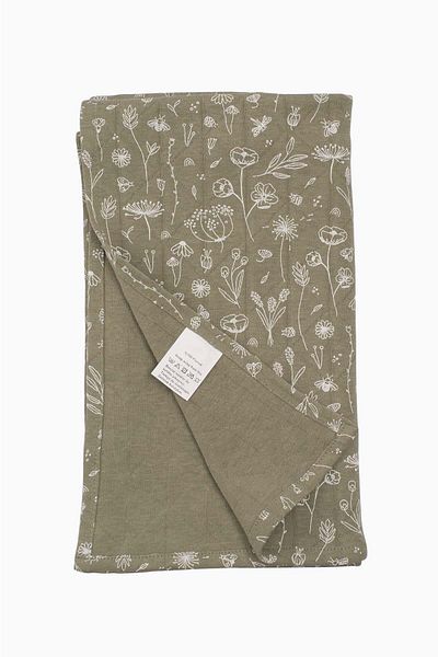 Boumini 100x100 Cm Khaki Cotton Baby Blanket - Spring Floral