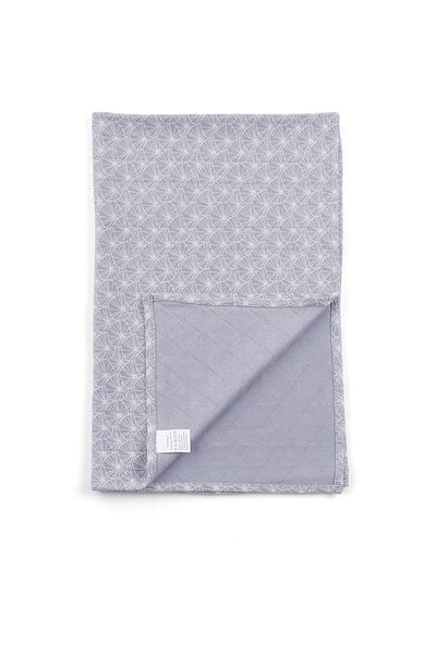 Boumini 100x100 Cm Multi-Purpose Cotton Baby Blanket and Pouch Set with Blue Leaves