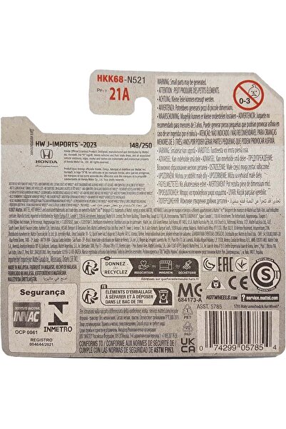 HOT WHEELS ´88 Honda Cr-X - Hw J-Imports 10/10 - Hkk68 - Short Card - Mavi - 2023