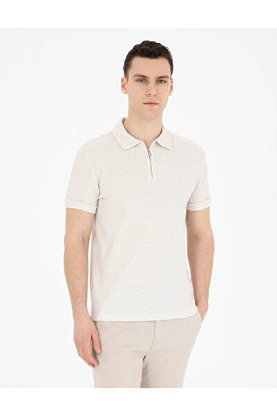 Pierre Cardin Bej Slim Fit Tişört 50288682-VR011