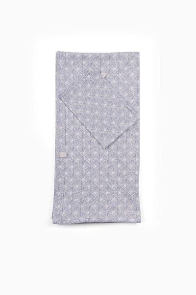 Boumini 100x100 Cm Multi-Purpose Cotton Baby Blanket and Pouch Set with Blue Leaves