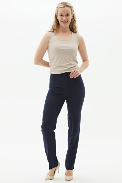 Selen Giyim Kare Cep Boru Paça İçi Lastikli Pantolon