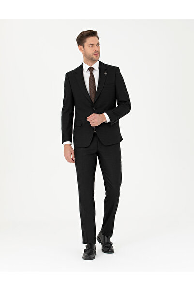 Pierre Cardin Siyah Slim Fit Çizgili Takım Elbise 50288211-VR046