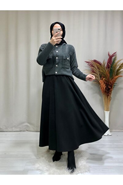 Papatya Giyim İzmit Fusta evazată hijab din țesătură scuba pentru femei