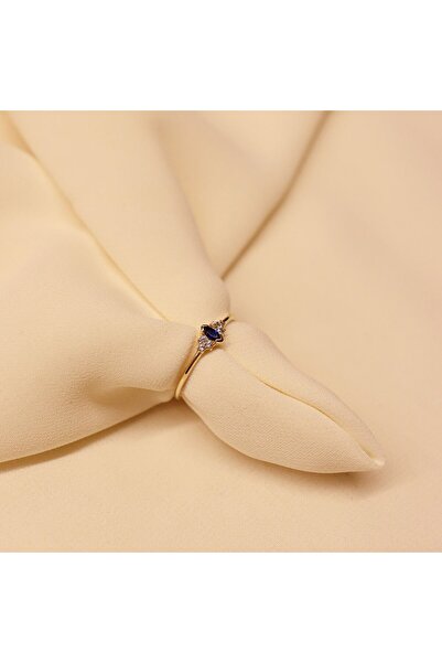 TAHAN MÜCEVHERAT Safir Taşlı Minimal Yüzük-12