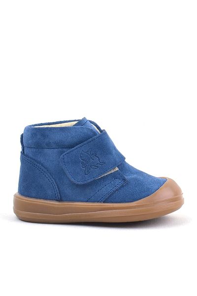 Rakerplus Yoohoo Genuine Leather Navy Blue Velcro Unisex Baby Boots