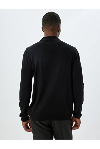 Koton Strickpullover mit halbem Rollkragen, Basic, langärmlig