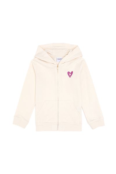 U.S. Polo Assn. Girl's Cream Zippered Basic Sweatshirt 50296390 -Vr071