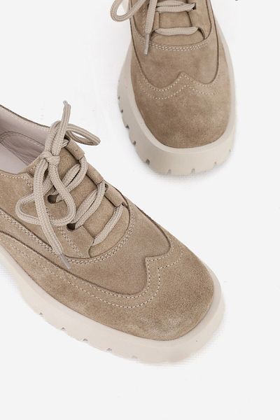 TUNAELLİ PANTOFI OXFORD CU ȘANȚURI DE PIELE NATURALĂ BEJ DE PIELE DE PIELE NATURALĂ NUMĂRUL 36-41