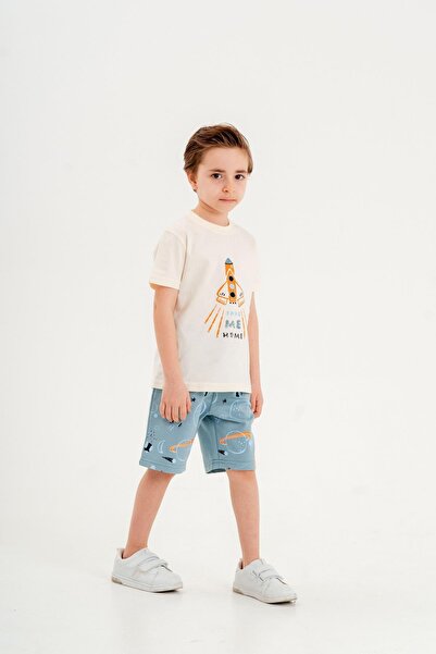 Mışıl Kids TAKE ME HOME Printed Boys T-Shirt Shorts Set
