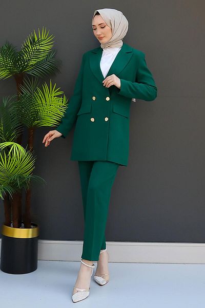 GİZ AGİYİM Σκούρο πράσινο Premium Jacket Suit
