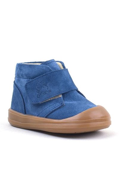 Rakerplus Yoohoo Genuine Leather Navy Blue Velcro Unisex Baby Boots